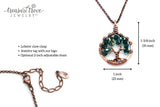 Copper Pink Tourmaline Tree of Life Crystal Necklace (October)