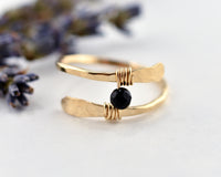 Onyx Rustic Wrap Ring