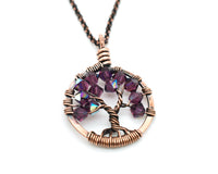 Copper Amethyst Tree of Life Crystal Necklace (February)