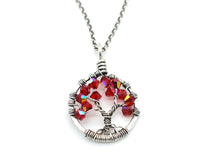 Silver Ruby Tree of Life Crystal Necklace (July)