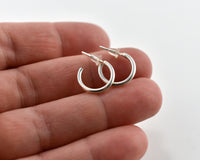 Tiny Sterling Silver Open Hoop Earrings