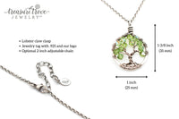 Silver Sapphire Tree of Life Crystal Necklace (September)